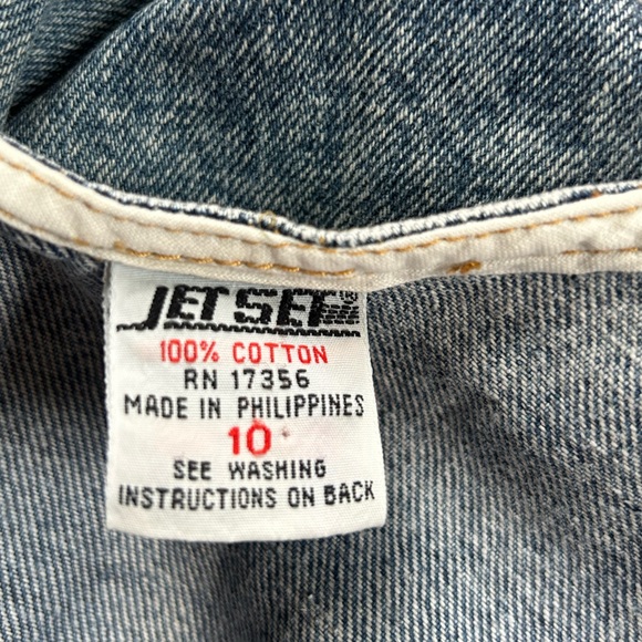 Vintage Girls Jet Set Acid/Stone Wash Denim Jumpsuit 10 - Picture 3 of 6